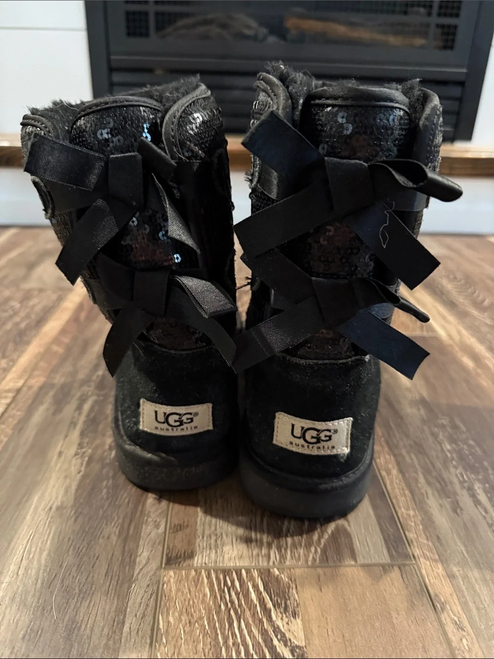 UGG Black Sequin Sheepskin Winter Boots